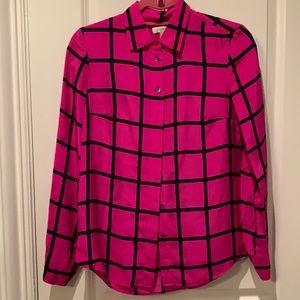 JCrew Silk Windowpane Blouse